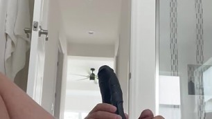 Cuckold Husband using Wife's BBC Toy