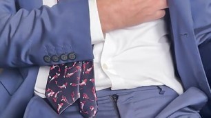 Suited and booted daddy bulging and stroking my hard cock