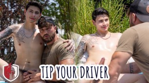 Cum Here Boy - Tip Your Driver - Heath Halo finds Jay Angelo Naked While Delivering Food, Jay Can Only Tip with his Dick & Hole