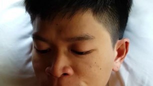 Tam 1 - Thai guy sucking a white cock dry