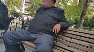 Straigh Turkish Grandpa in Public