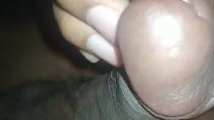 Cock head teasing until massive cumshot happens.