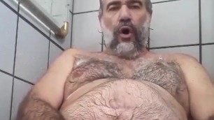 Handsome Daddy Jacking Off in the Shower