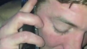 MARRIED GUY SUCKS COCK WHILE ON PHONE WITH WIFE