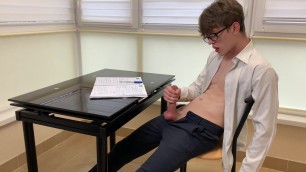 School Boy Wanking & he is too Horny for Study  Big Dick(23