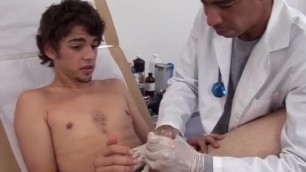 Gay twinks at the sexy doctor and guy tied down by tube