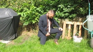 peeing in a suit