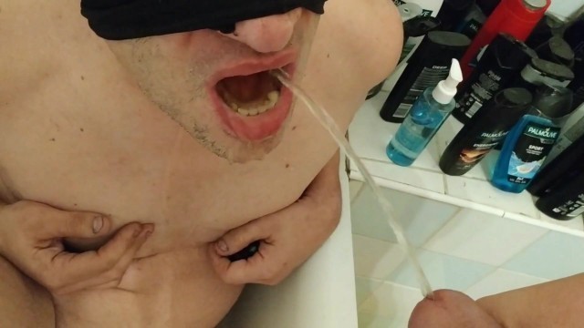 My toilet slave's mouth pissing & pee drinking compilation