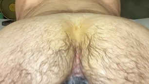 Solo dildoing and stretching my hairy furry hole