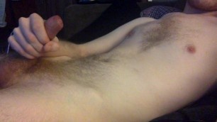 Jerking off to gay porn, with cum