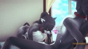 Furry Yiff Yaoi Two Twin Cats Blowjob And Fucked - Manga Anime Cartoon Fursuit Porn Gay 3D