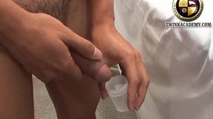 Latin Twink Jimmy Has His Soft Uncircumcised Cock Measured by the Doctorgay