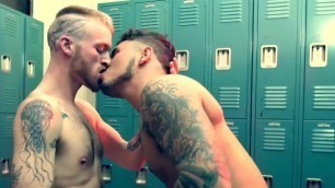 Locker Room Bareback With Tattooed Gaysgay