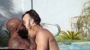 Hot Buddies Perform a Roleplaying Saturday Ritual and Get Their Cocks Wet in Their Naked Pool Partygay