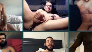 Men - Six Hunks Get Their Big Dicks Out & Show Off Their Dildos on a Video Callgay
