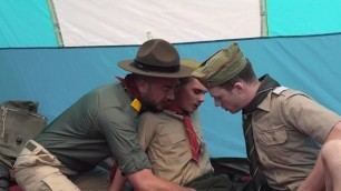 Scoutmaster Breeds Two Twinks in Tentgay