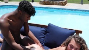 Gay Stud Kylan and Jack Valor Get Lubed Up and Fuck Raw by the Poolgay