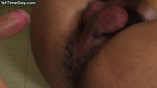 Blindfold black stud rimmed and hairyasshole fucked by top 
